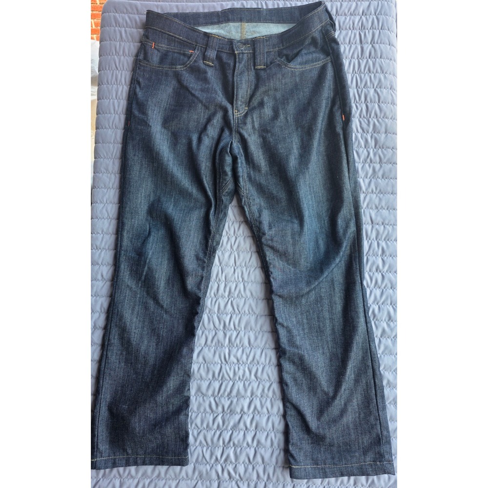 903 Atlas 46 A-Flex Material Work Jeans Mens 36x34 Dark Wash Denim Made in USA